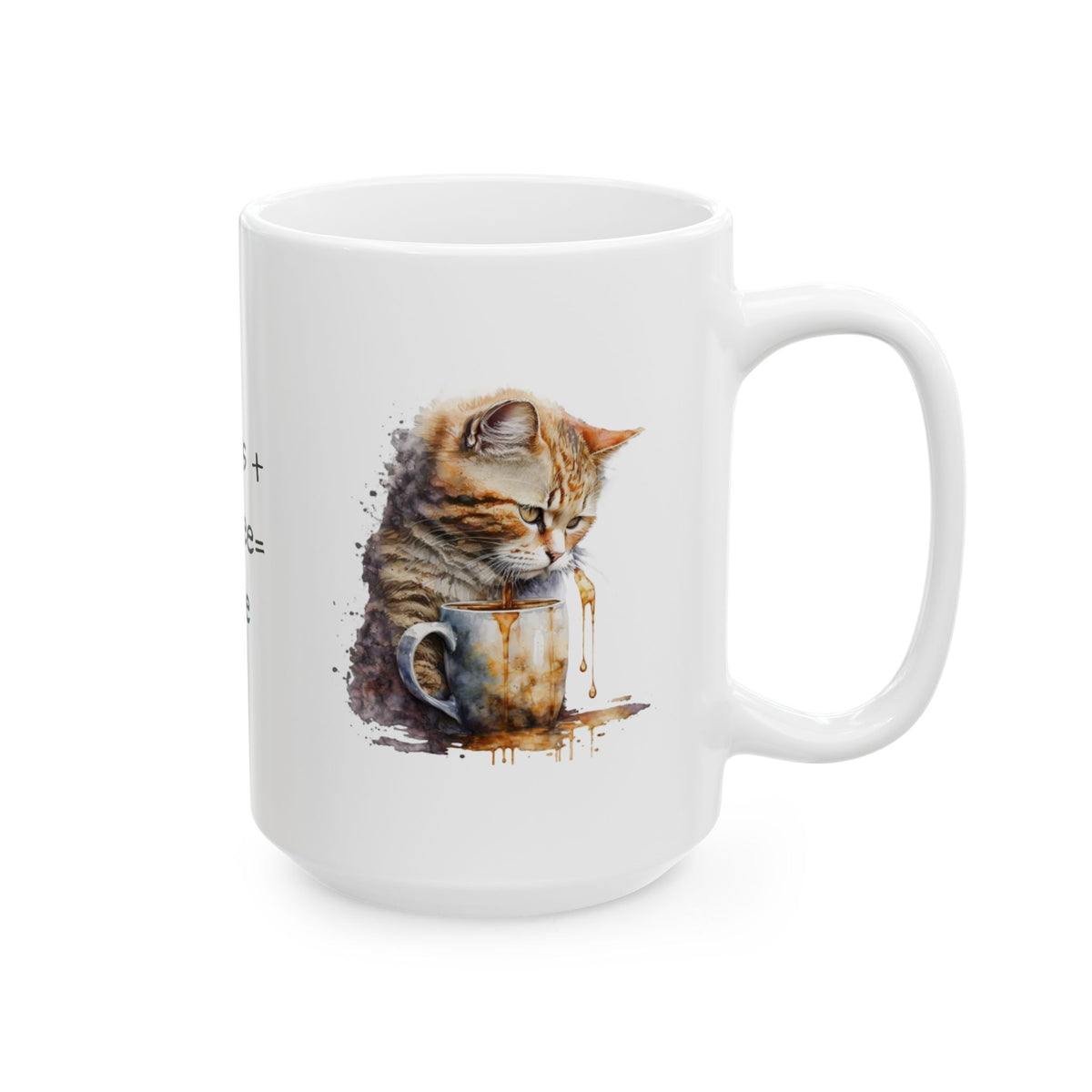 Kittens + Coffee = Love Ceramic Mug — Cute Cat Lover Coffee Cup (11oz & 15oz)