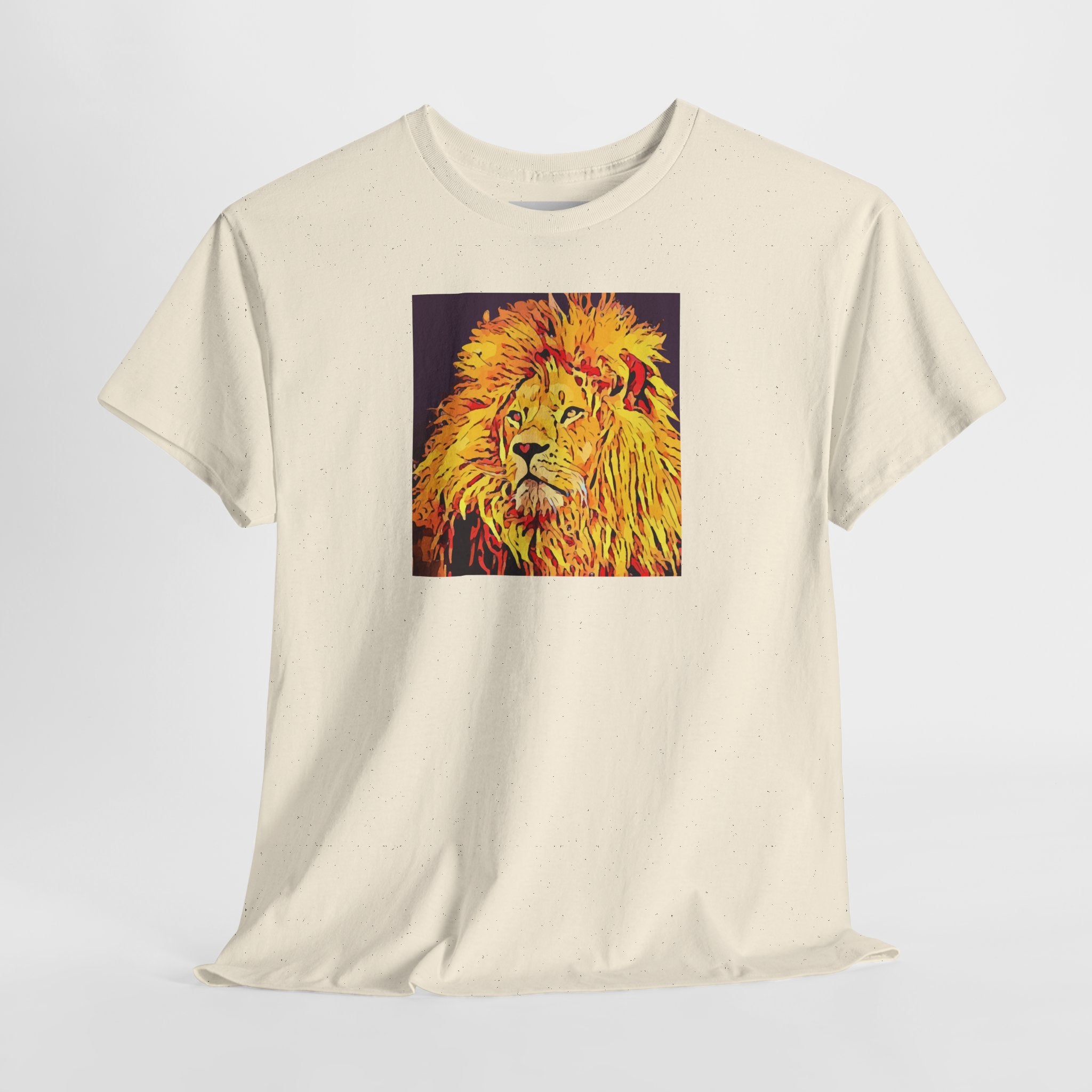 Lion Portrait T-Shirt — Vibrant Pop Art Lion Graphic Tee