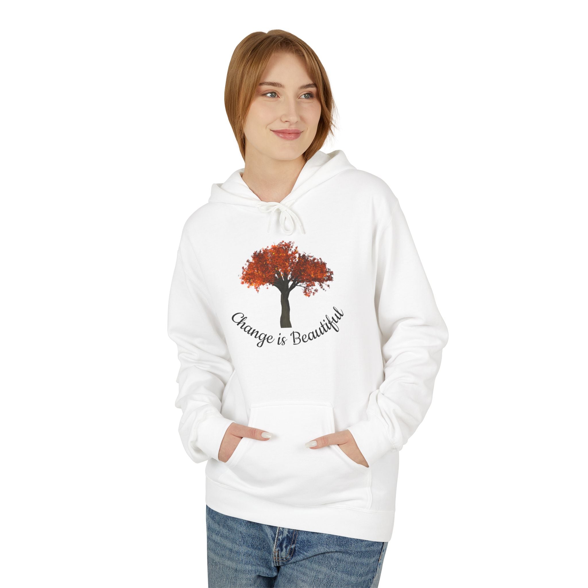 Change Is Beautiful Hoodie — Autumn Tree Inspirational Pullover