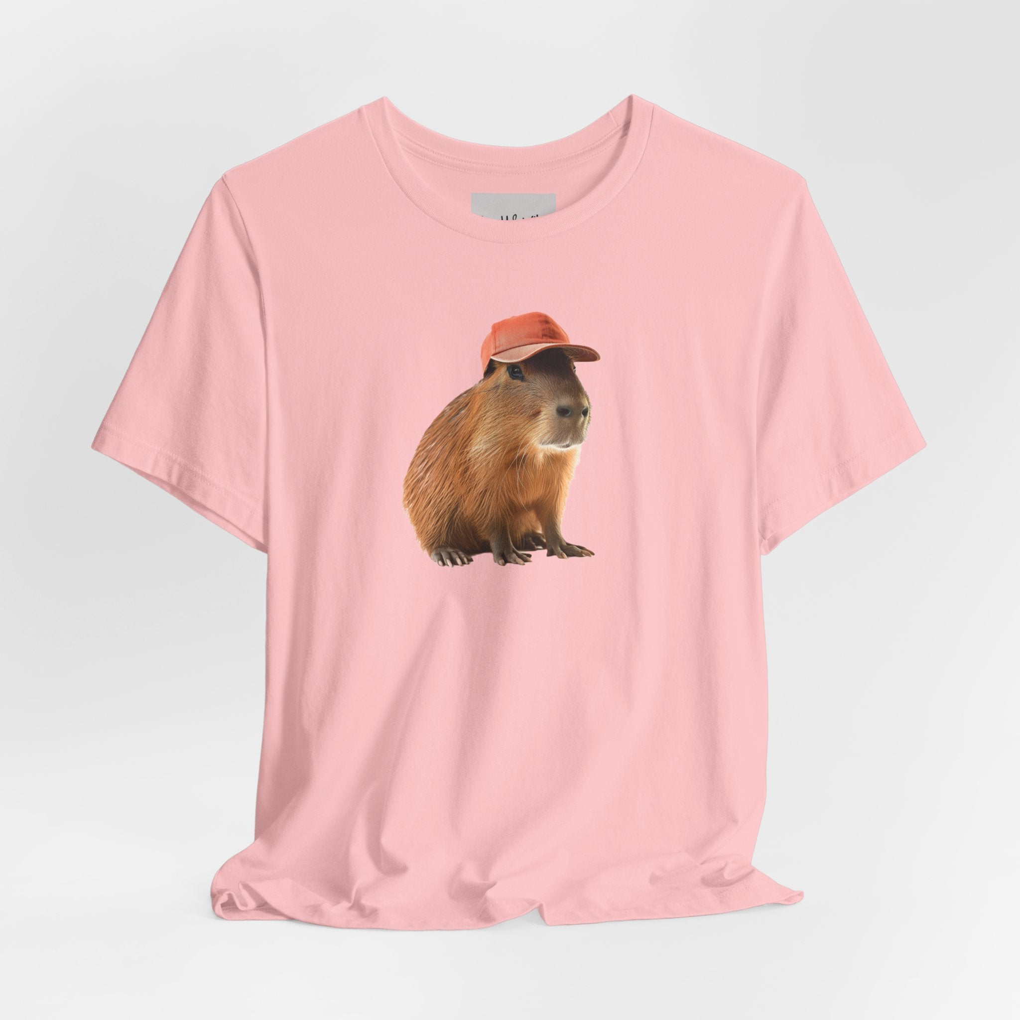 Capybara in Red Cap T-Shirt — Cute Animal Graphic Tee