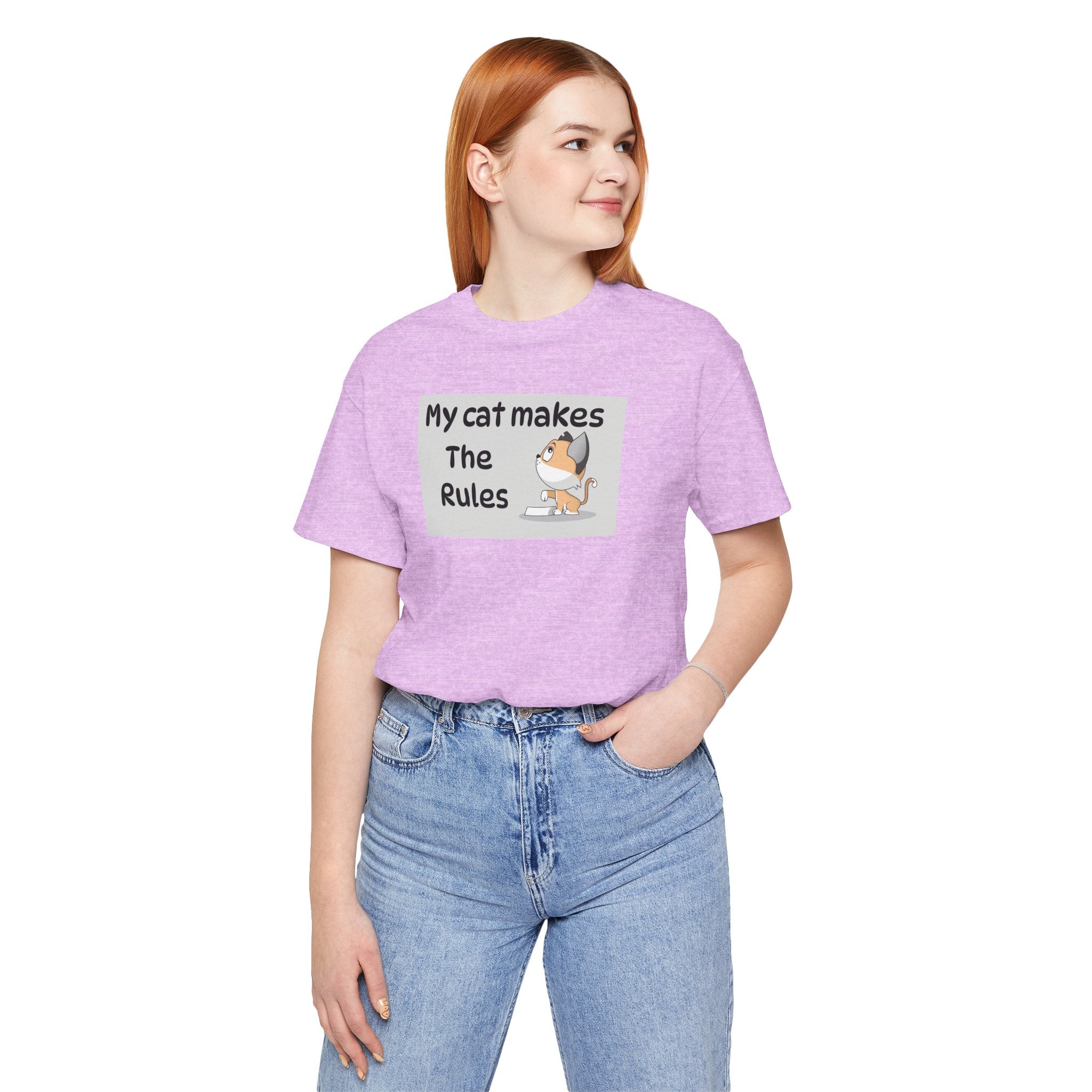 Cat Makes The Rules T-Shirt — Funny Cute Cat Graphic Tee for Cat Lovers
