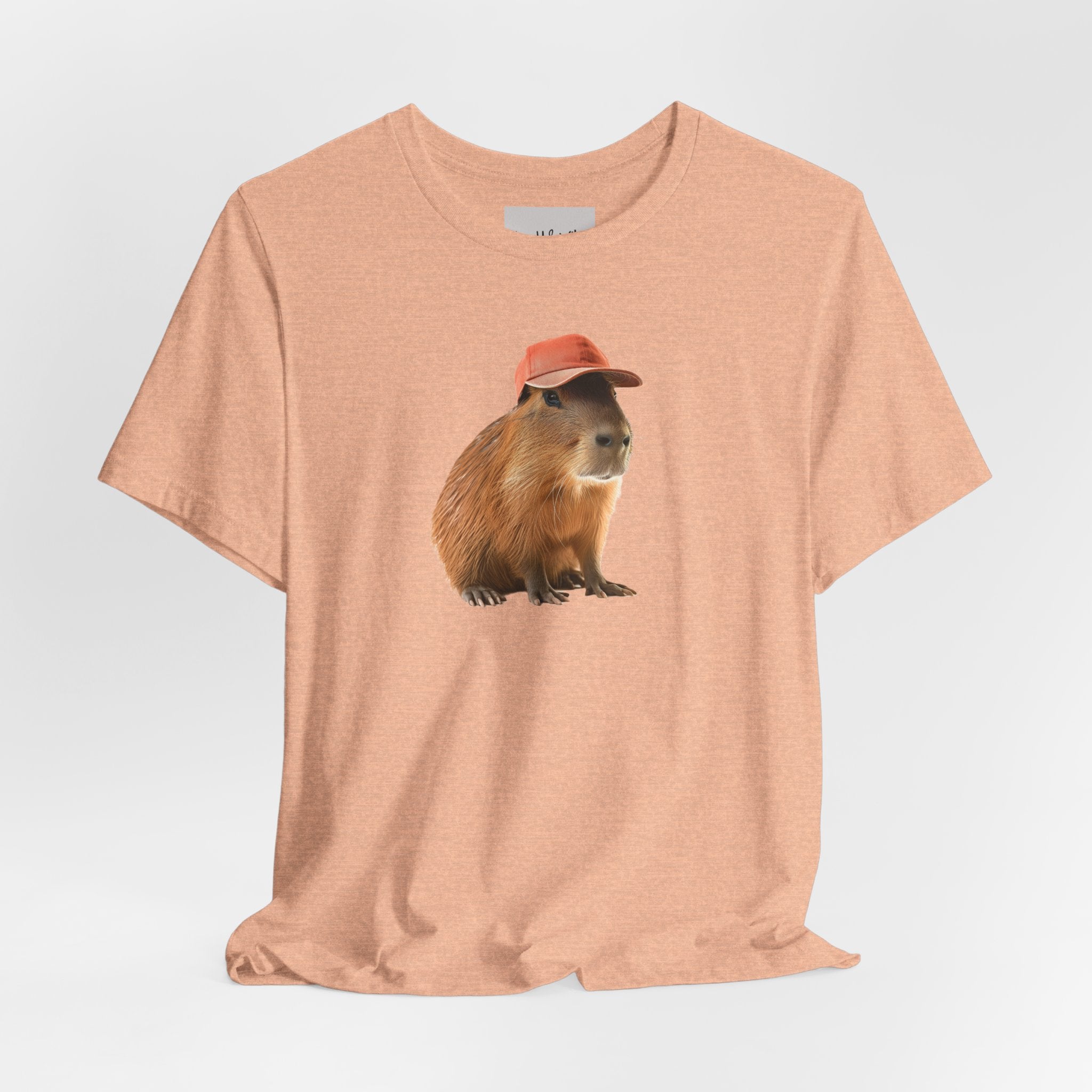 Capybara in Red Cap T-Shirt — Cute Animal Graphic Tee