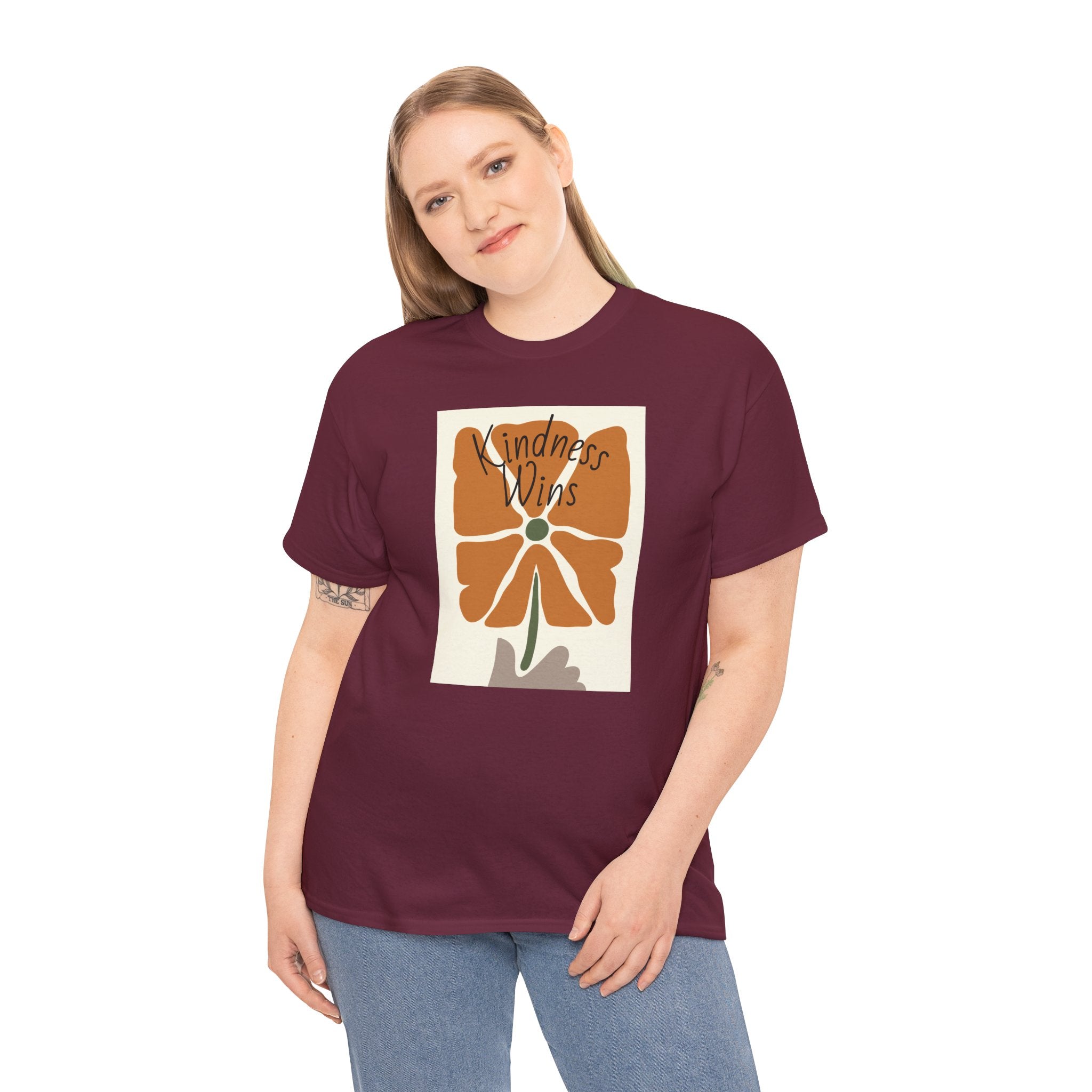 Kindness Wins T‑Shirt — Retro Floral Graphic Tee
