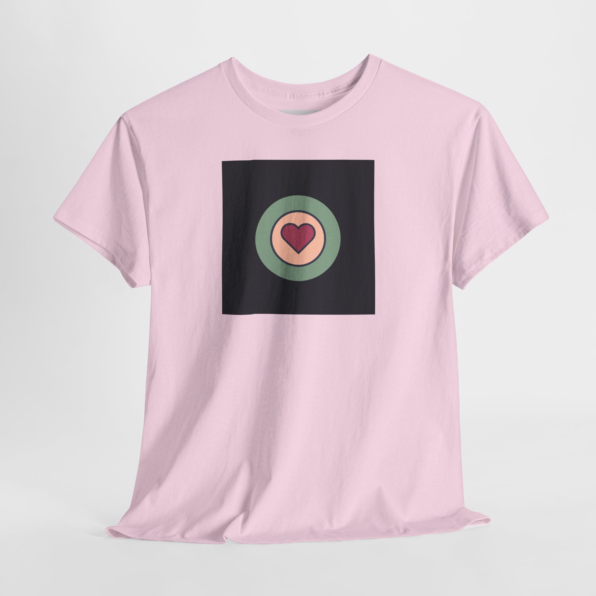 Retro Target Heart T‑Shirt — Minimalist Love Graphic Tee
