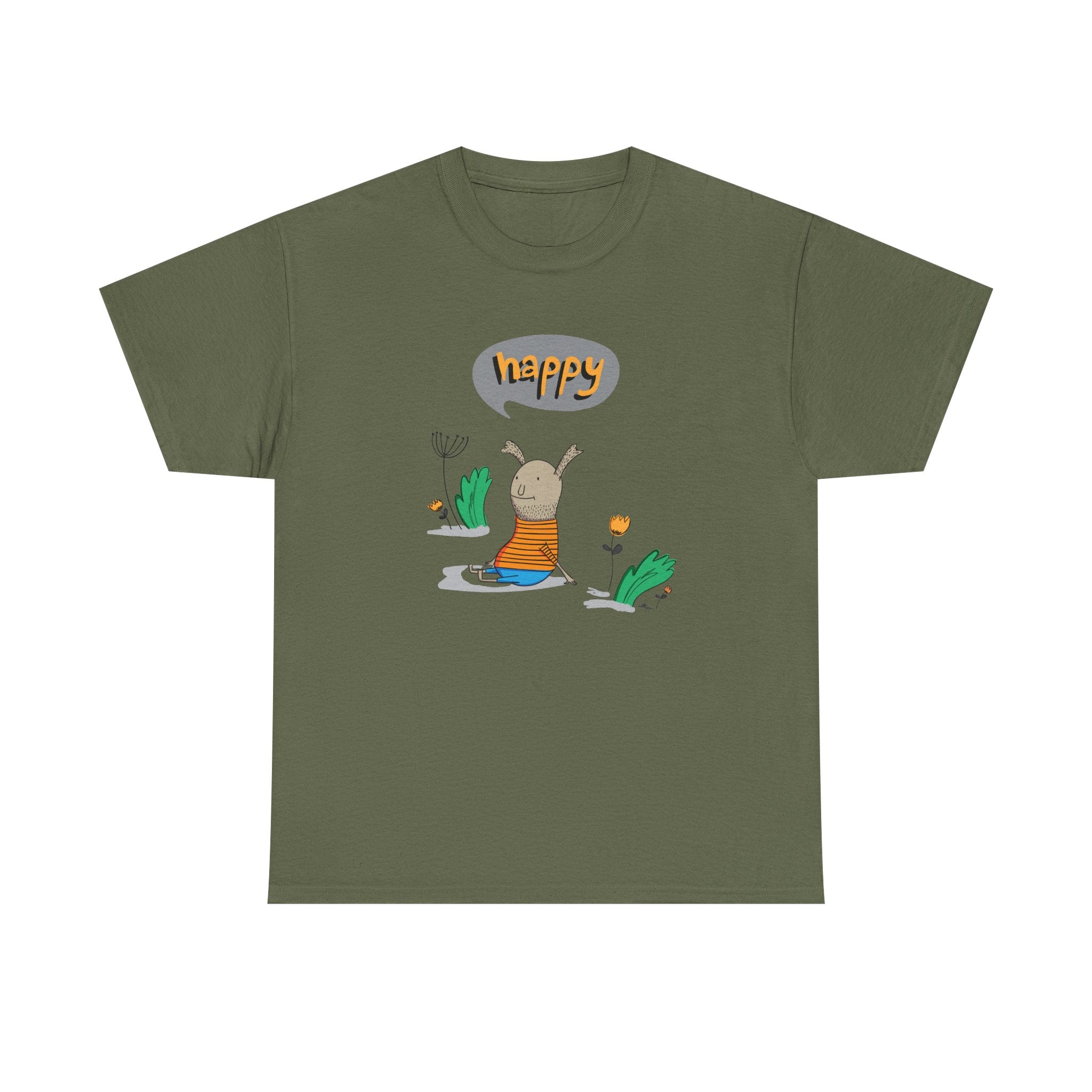 Happy Slug Graphic Tee — Cute Nature Cartoon T-Shirt