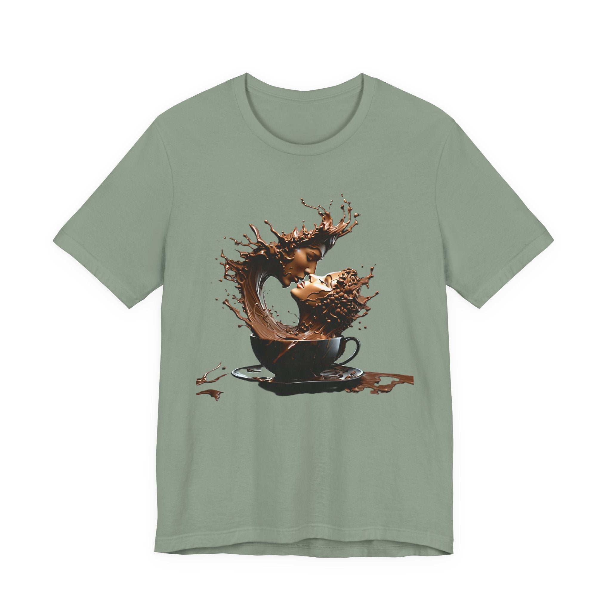 Coffee Splash Tee — Artistic Coffee Cup Wave Graphic T-Shirt