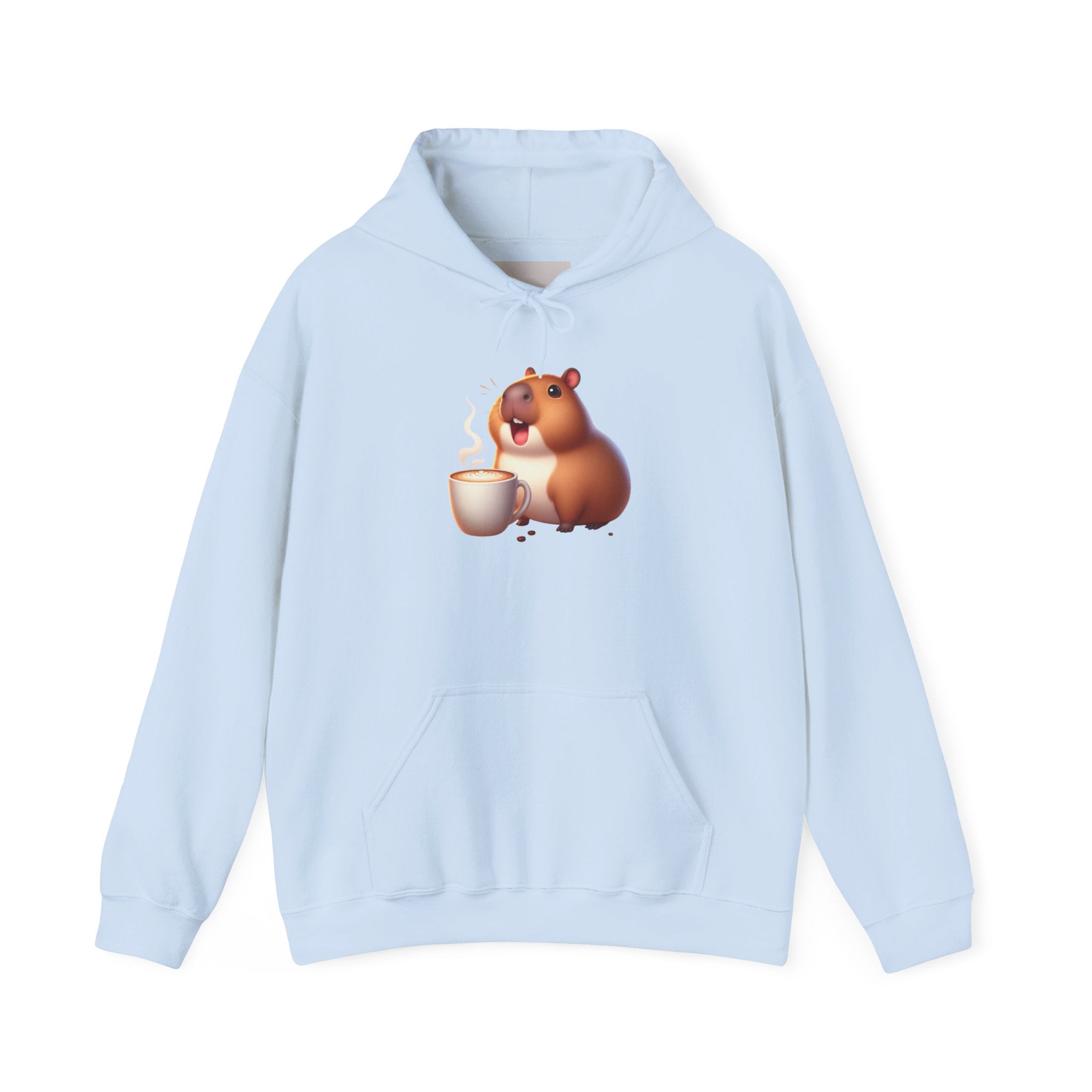 Cute Capybara Sipping Coffee Hoodie – Cozy Animal Coffee Lover Sweatshirt