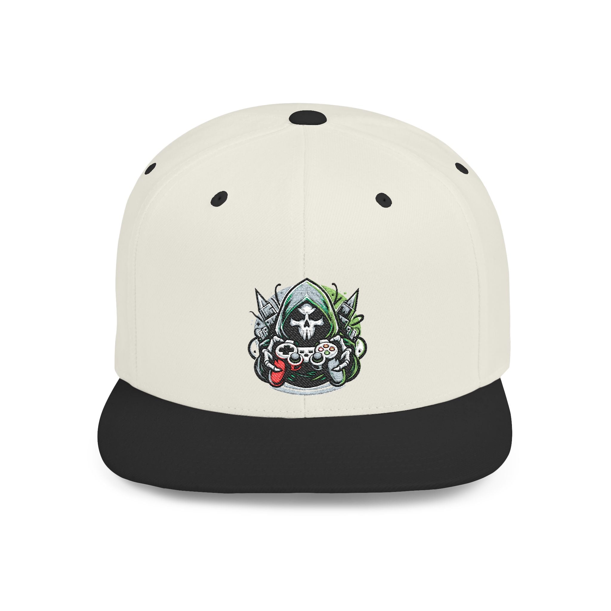 Embroidered Grim Reaper Gamer Snapback Hat