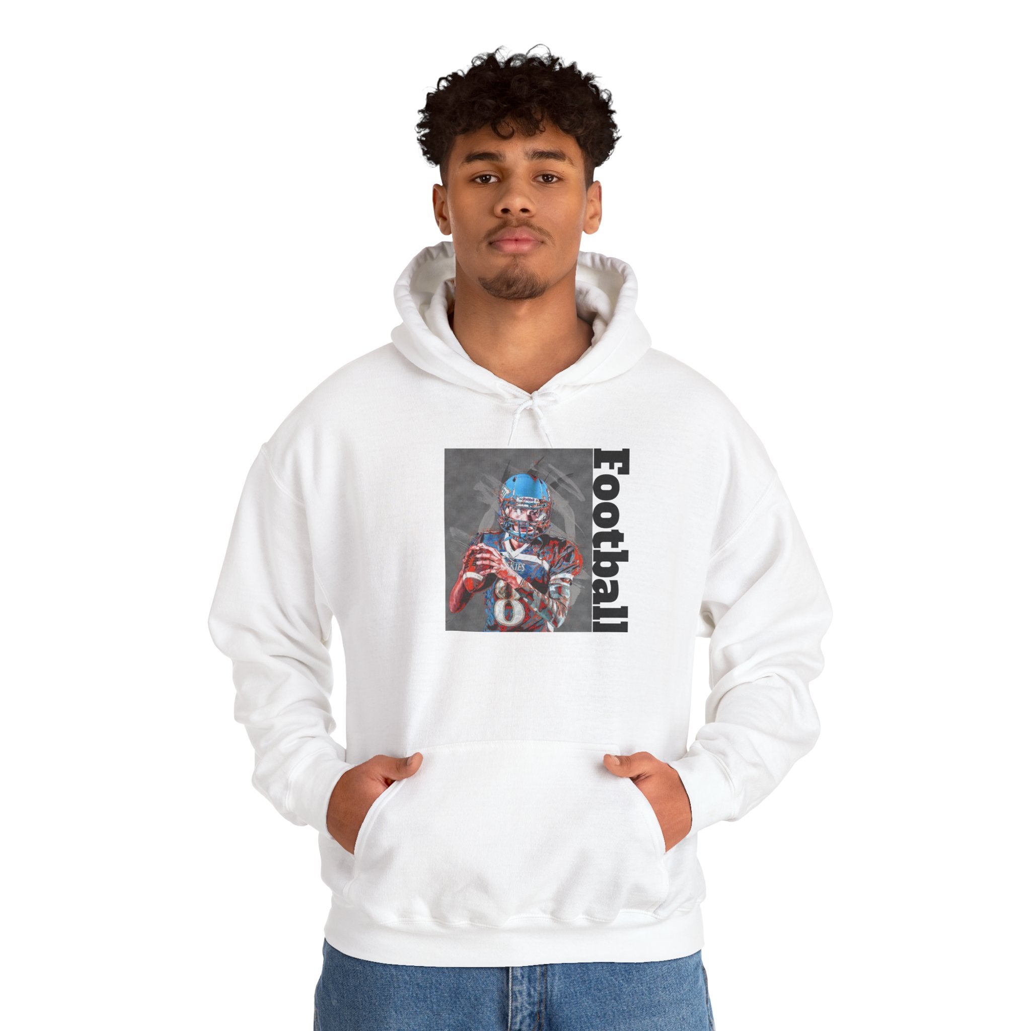 Football Skeleton Helmet Hoodie — Vintage Grunge Sports Pullover