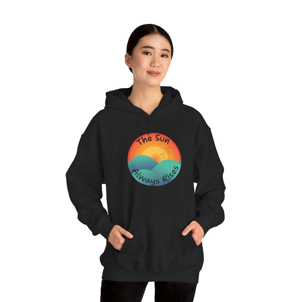 Sun Always Rises Hoodie — Retro Sunrise Graphic Sweatshirt
