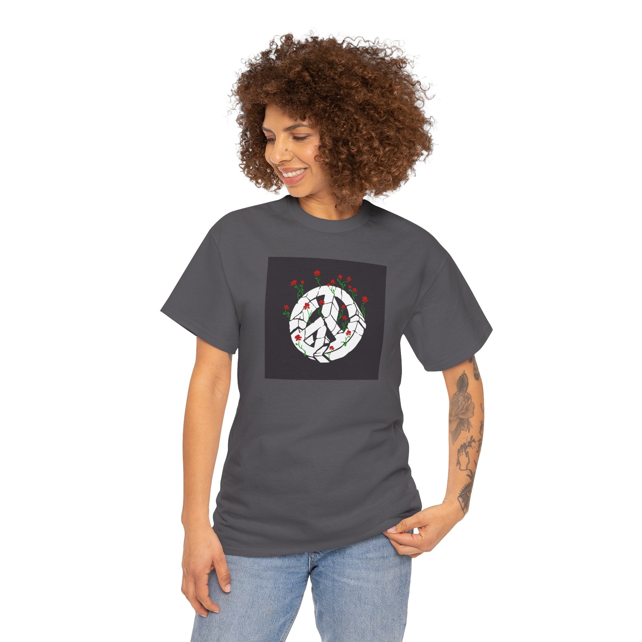 Peace Sign Rose Wreath T-Shirt