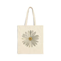 Daisy Print Cotton Canvas Tote Bag — Minimal Floral Market Shopper
