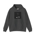 Minimalist Floating Phone Hoodie — Moody Black & White Tech Art Sweatshirt