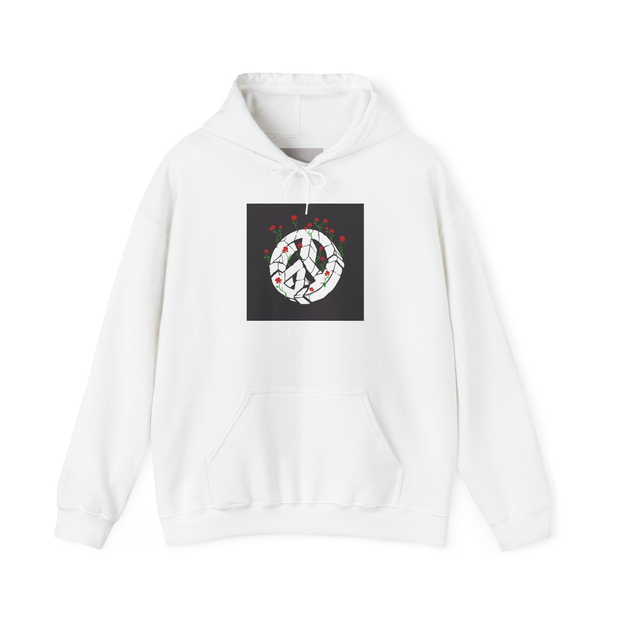 Peace Sign Hoodie with Rose Wreath - Floral Peace Symbol Pullover