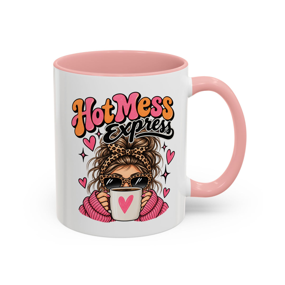Hot Mess Express Coffee Mug — Funny Retro Girl Coffee Cup (11/15oz)