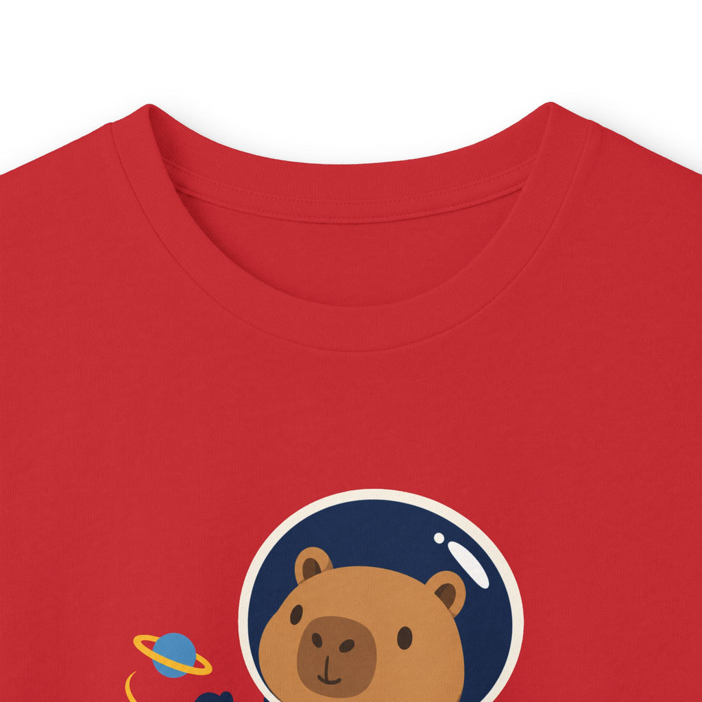 Astronaut Capybara Long Sleeve Tee — Cute Space Explorer Kids' Shirt
