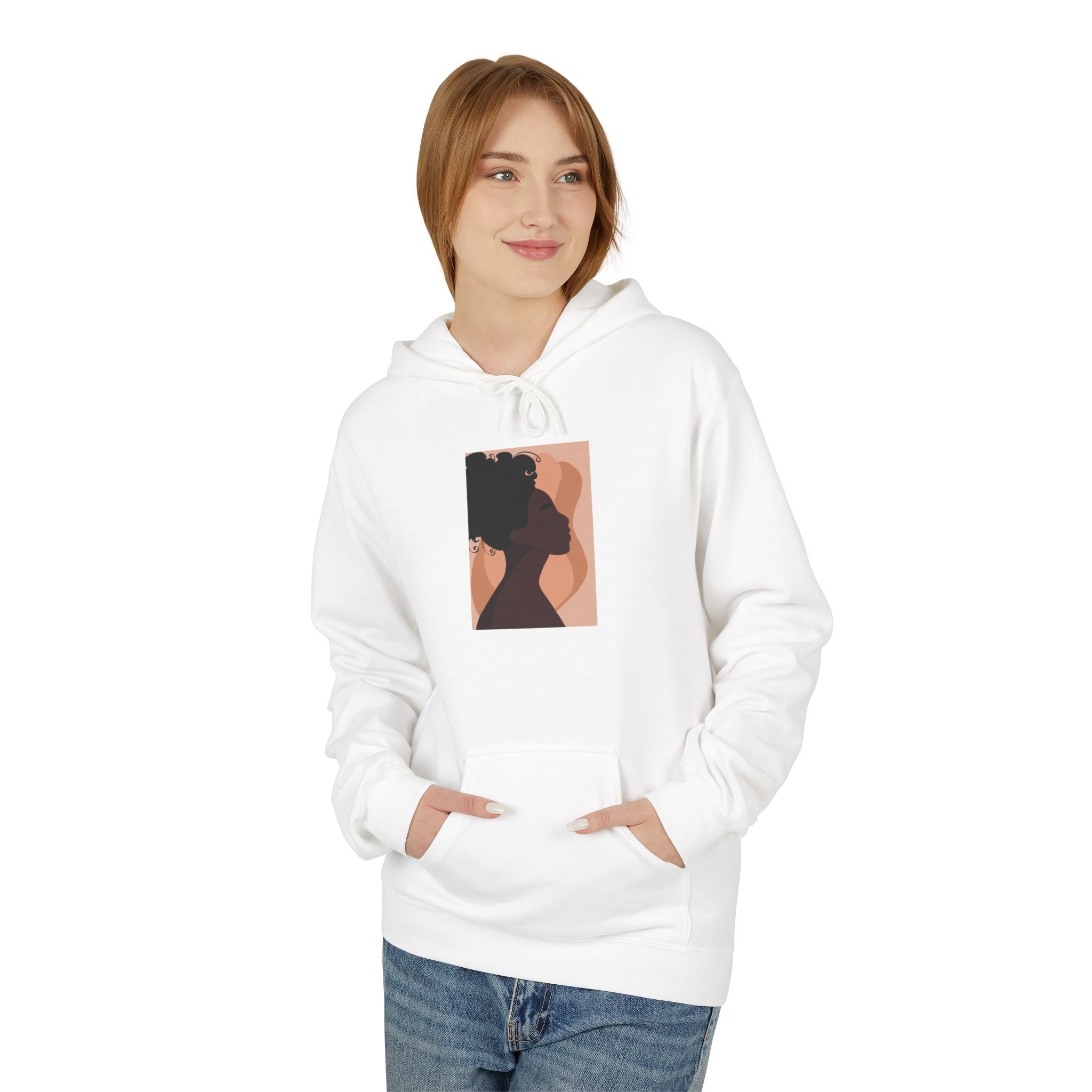 Minimalist Abstract Portrait Hoodie — Afrocentric Silhouette Graphic
