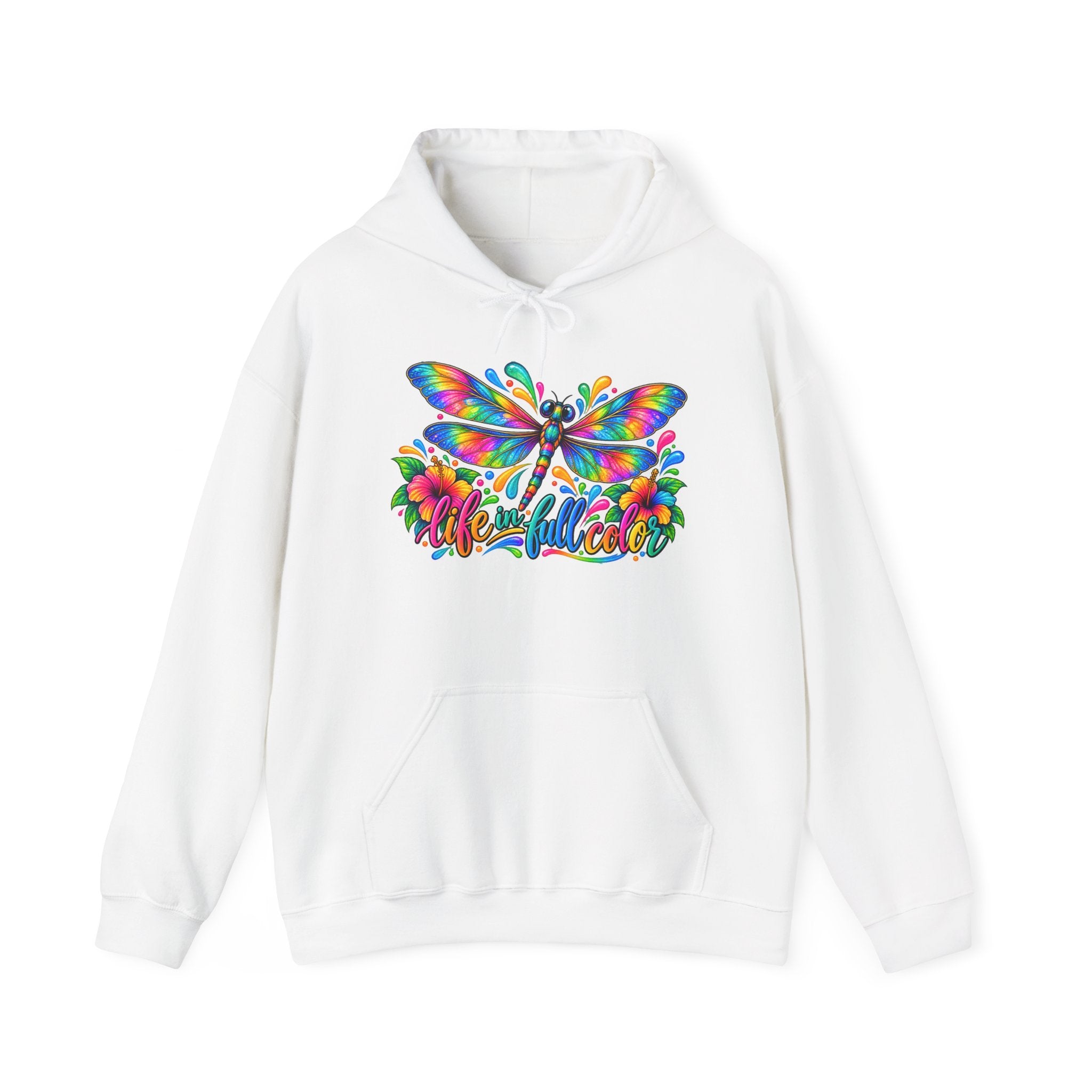 Hoodie — Colorful Rainbow Dragonfly "Colorful" Graphic Pullover