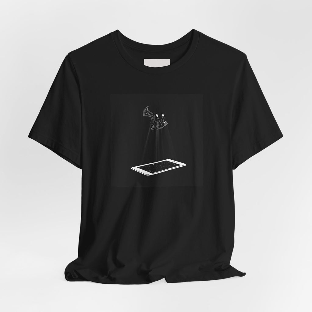 T-Shirt — Minimalist Phone Abduction Illustration Tee