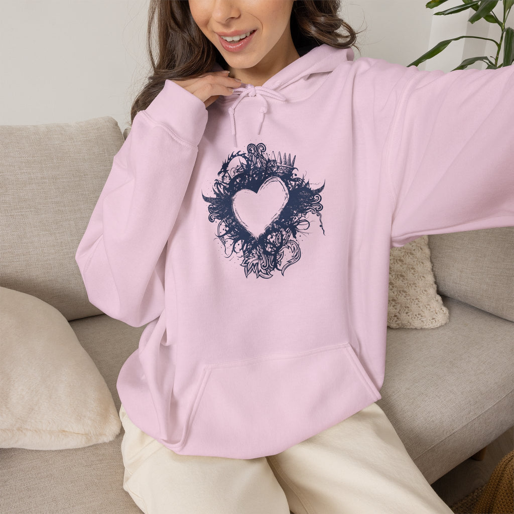 Heart Ink Splash Hoodie — Artistic Grunge Heart Pullover