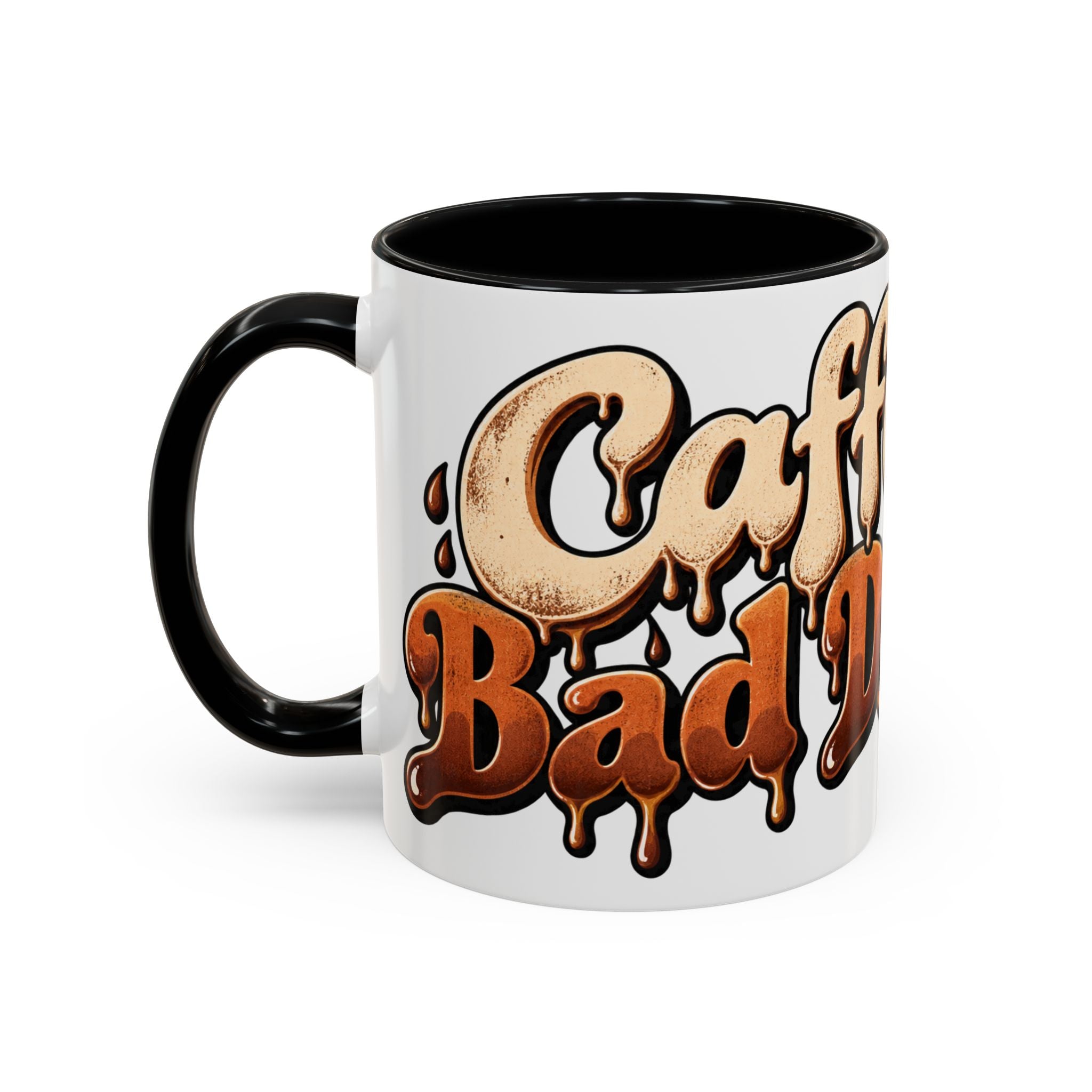 Coffee Mug — "Caffeine & Bad Decisions" Drippy Retro Accent Mug (11/15oz)