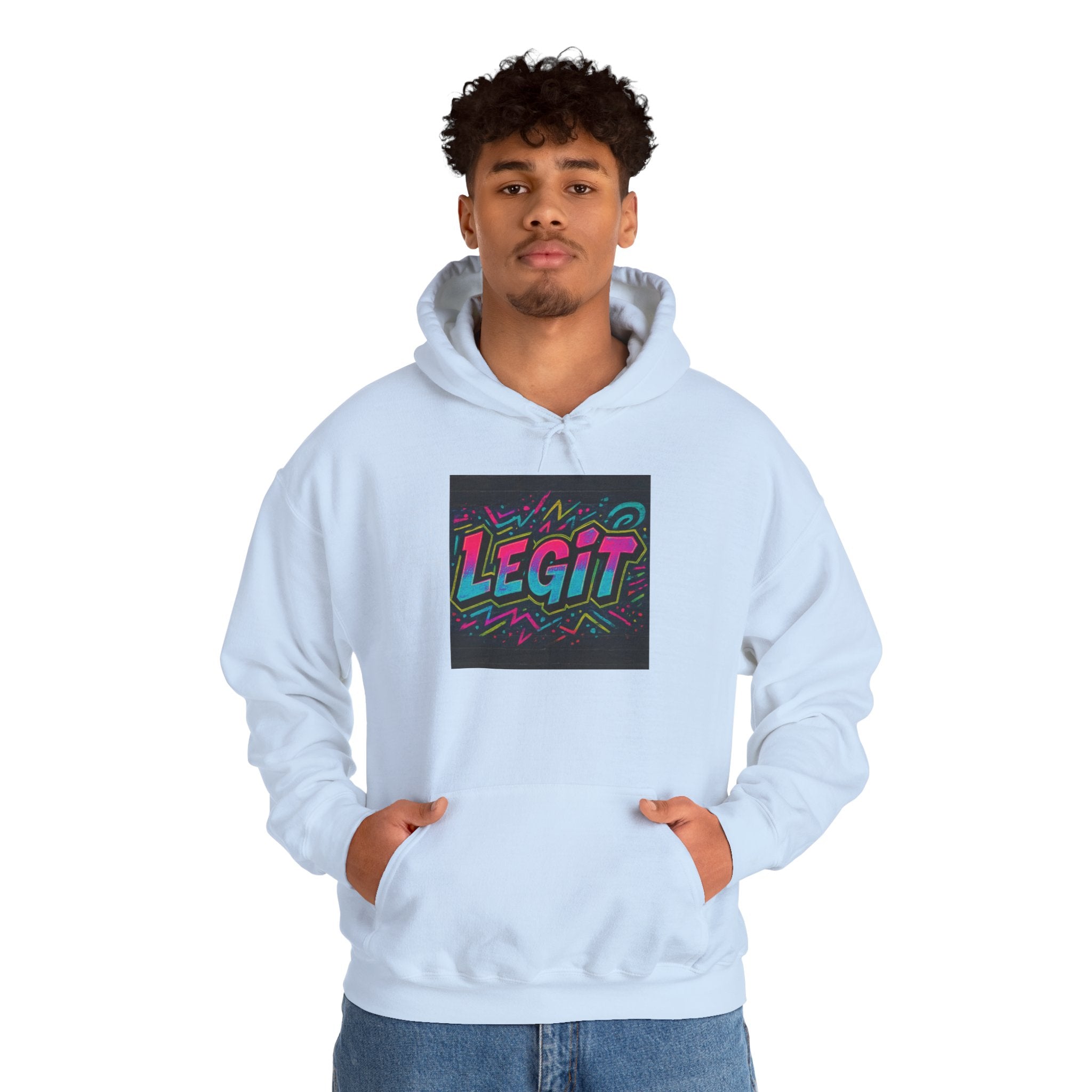 Legit Graffiti Hoodie — Retro Neon Streetwear Sweatshirt