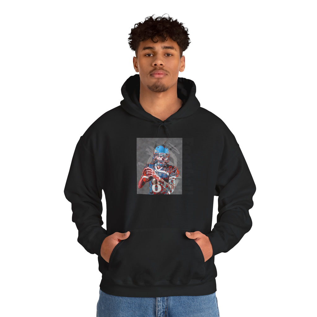 Football Skeleton Helmet Hoodie — Vintage Grunge Sports Pullover