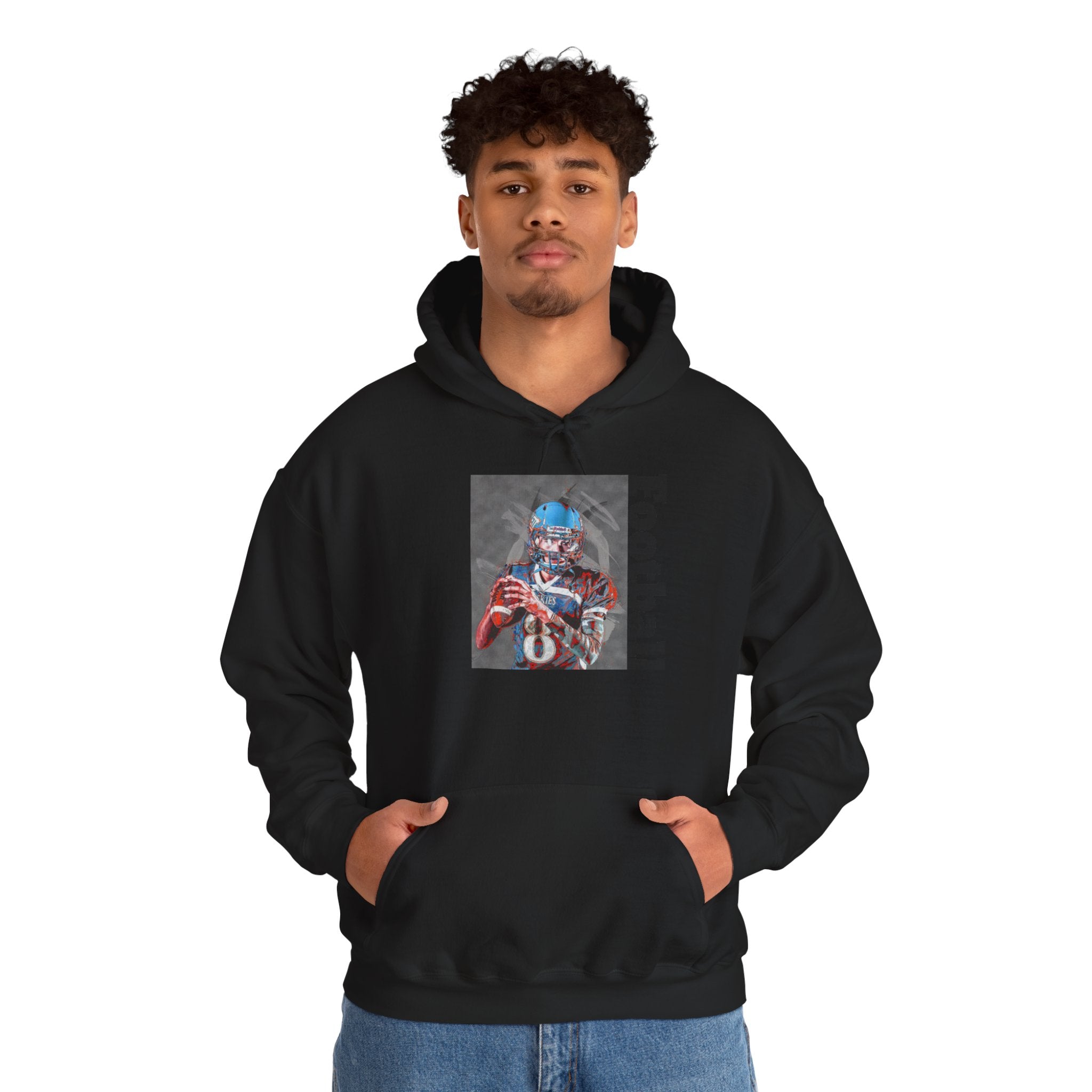 Football Skeleton Helmet Hoodie — Vintage Grunge Sports Pullover