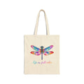 Dragonfly Canvas Tote Bag – 'Life in Full Color' Reusable Market Bag