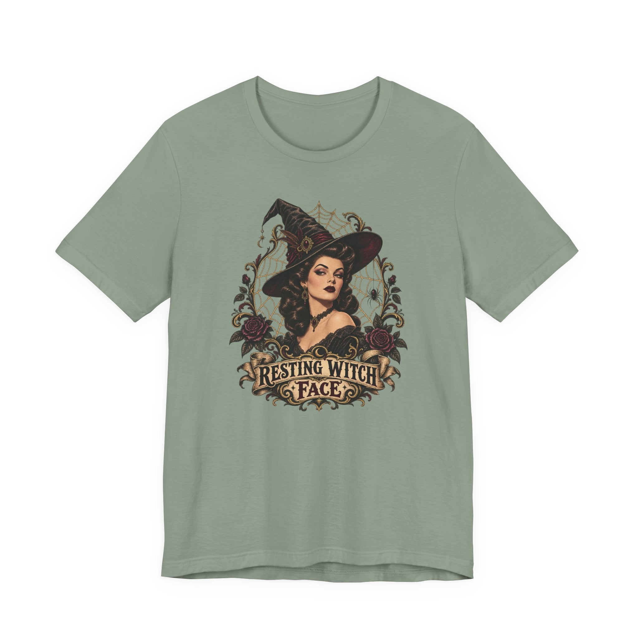 Resting Witch Face Tee — Vintage Gothic Witch Graphic T-Shirt