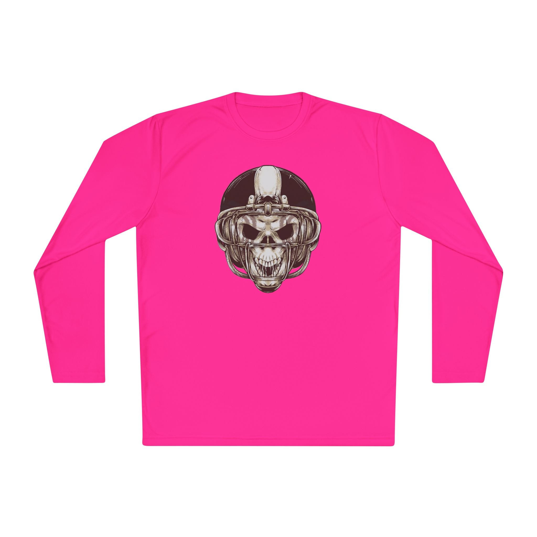 Skull Helmet Long Sleeve Tee — Biker Skull Graphic Shirt