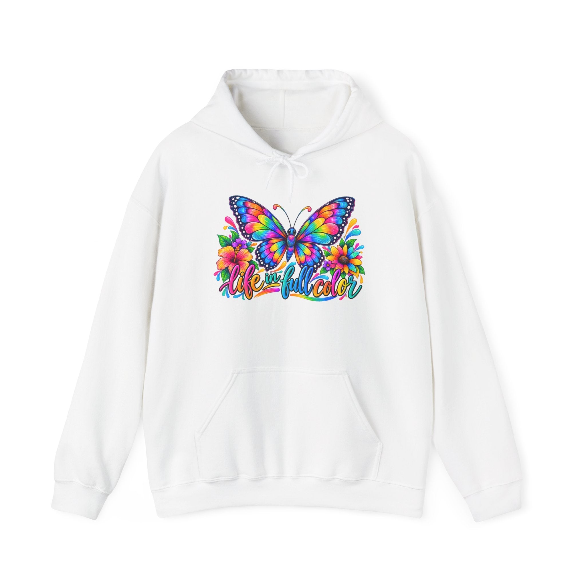 Butterfly Garden Hoodie - Colorful "Wonderful" Floral Graphic Sweatshirt