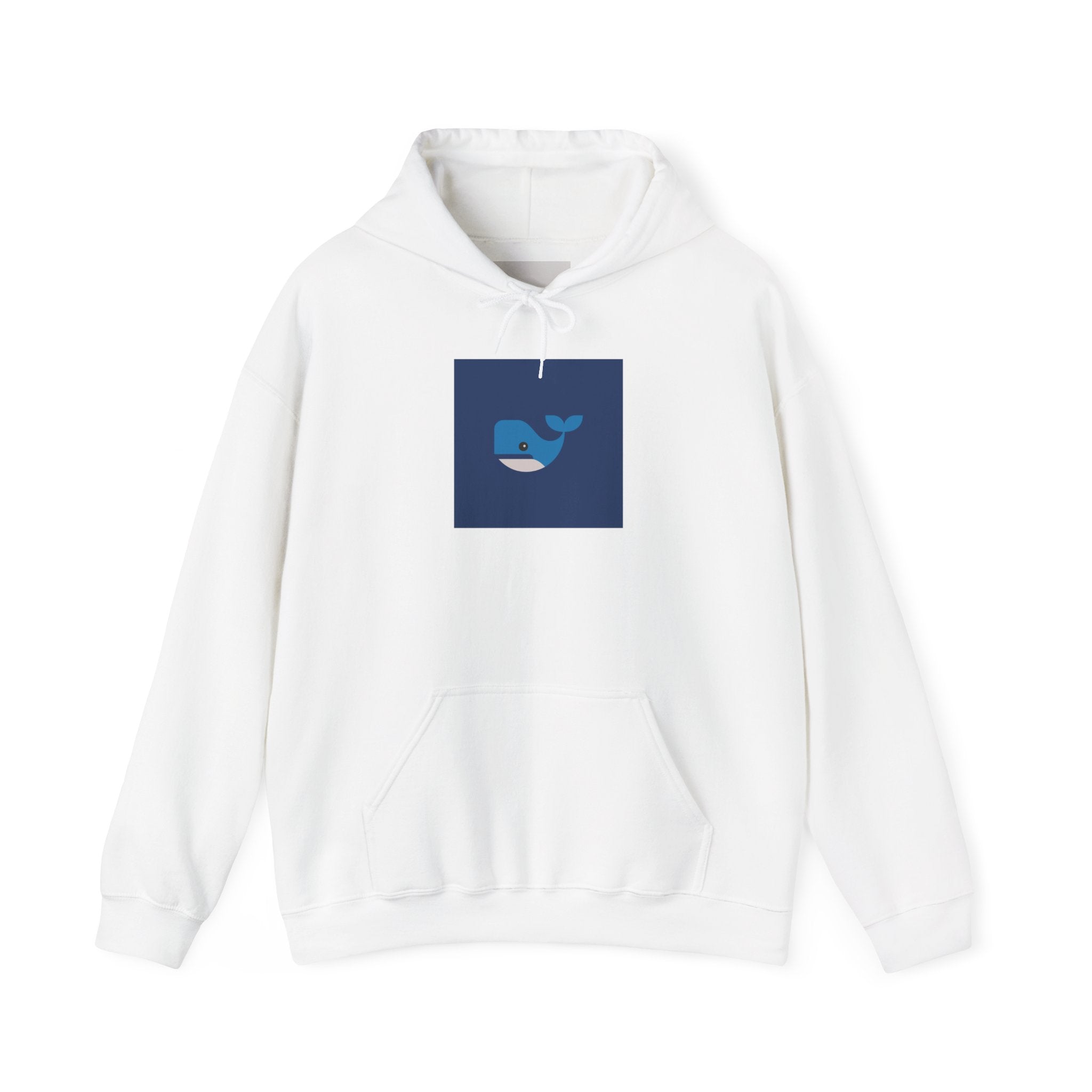 Blue Whale Graphic Hoodie — Cute Minimal Ocean Whale Pullover