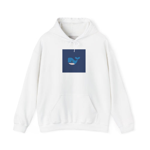 Blue Whale Graphic Hoodie — Cute Minimal Ocean Whale Pullover