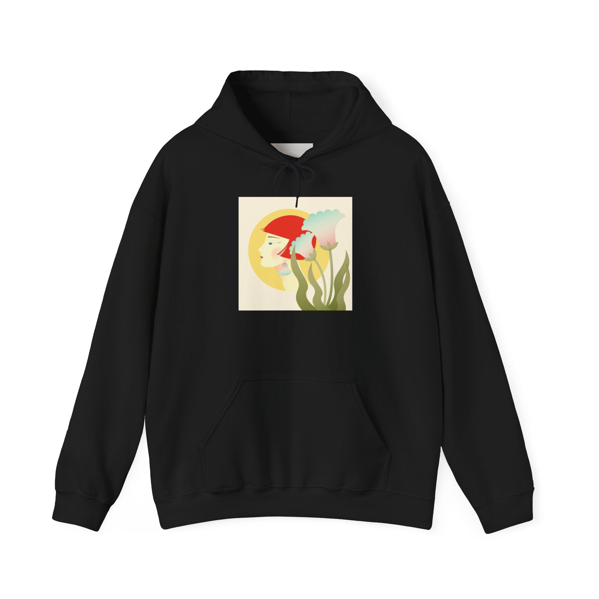 Koi Pond Art Hoodie — Pastel Fish & Lily Design
