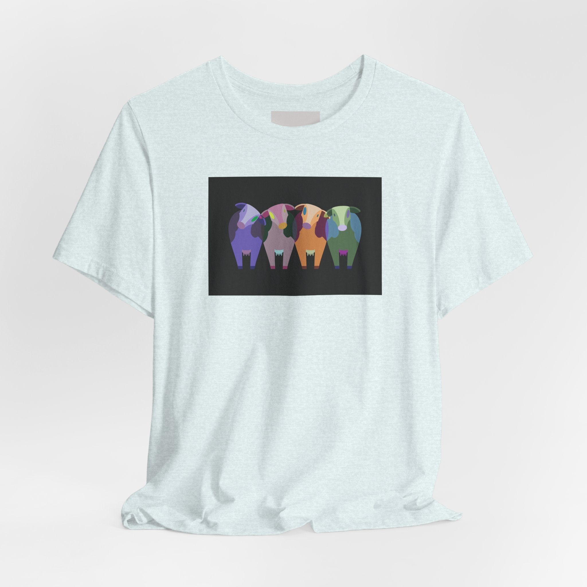 Colorful Buffalo Herd Tee — Geometric Bison Art T-Shirt
