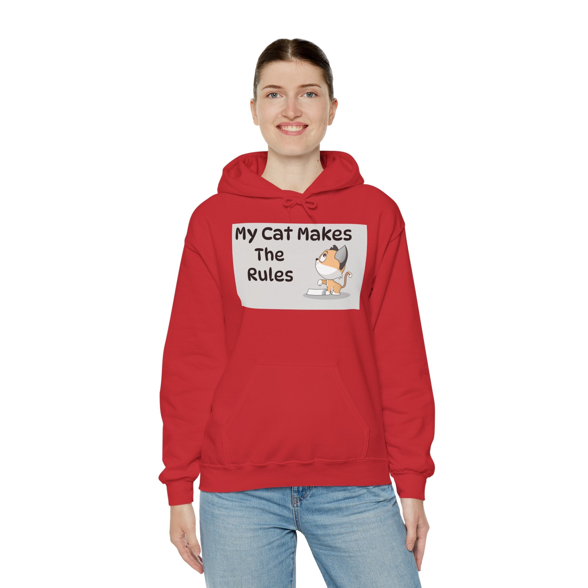 Cat Rules Hoodie — "My Cat Makes The Rules" Cute Cat Lover Pullover