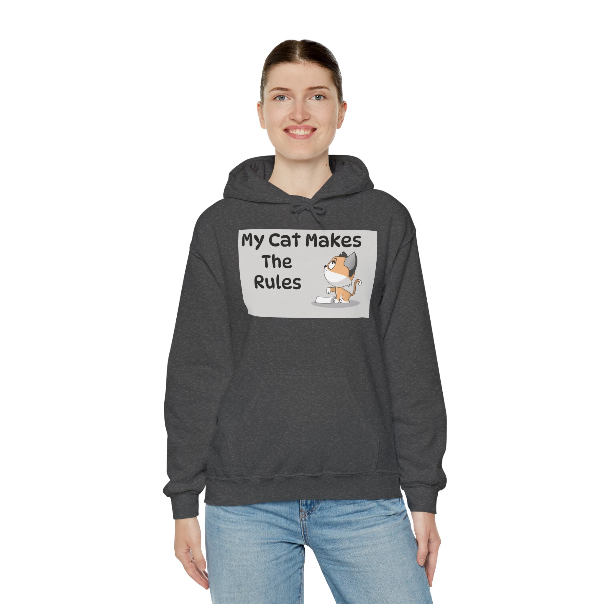 Cat Rules Hoodie — "My Cat Makes The Rules" Cute Cat Lover Pullover