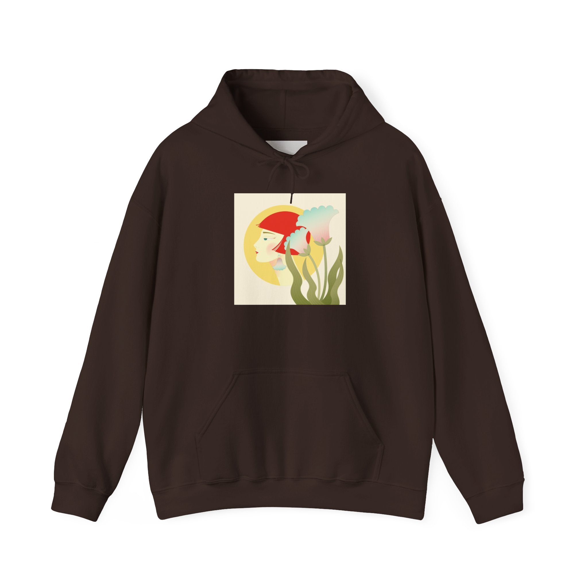 Koi Pond Art Hoodie — Pastel Fish & Lily Design
