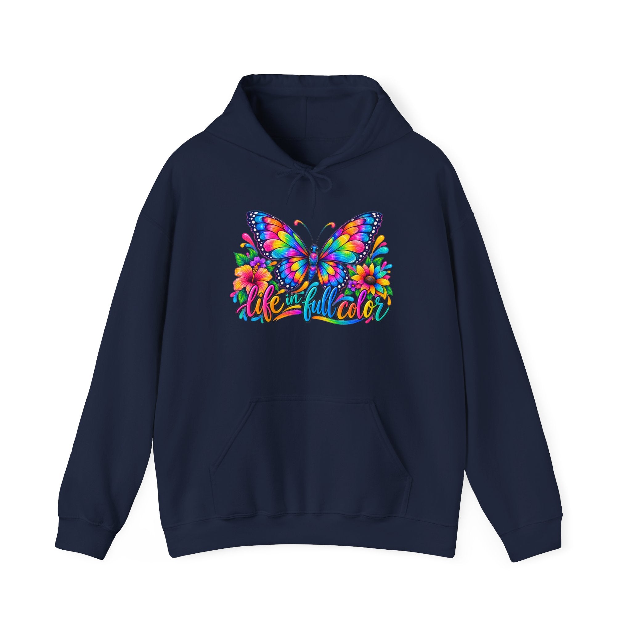 Butterfly Garden Hoodie - Colorful "Wonderful" Floral Graphic Sweatshirt