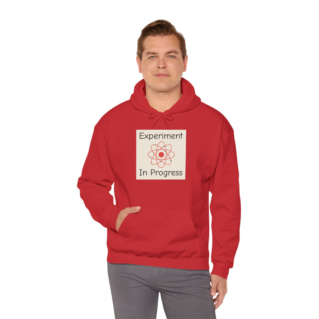 Experiment In Progress Hoodie — Science Atom Graphic Pullover