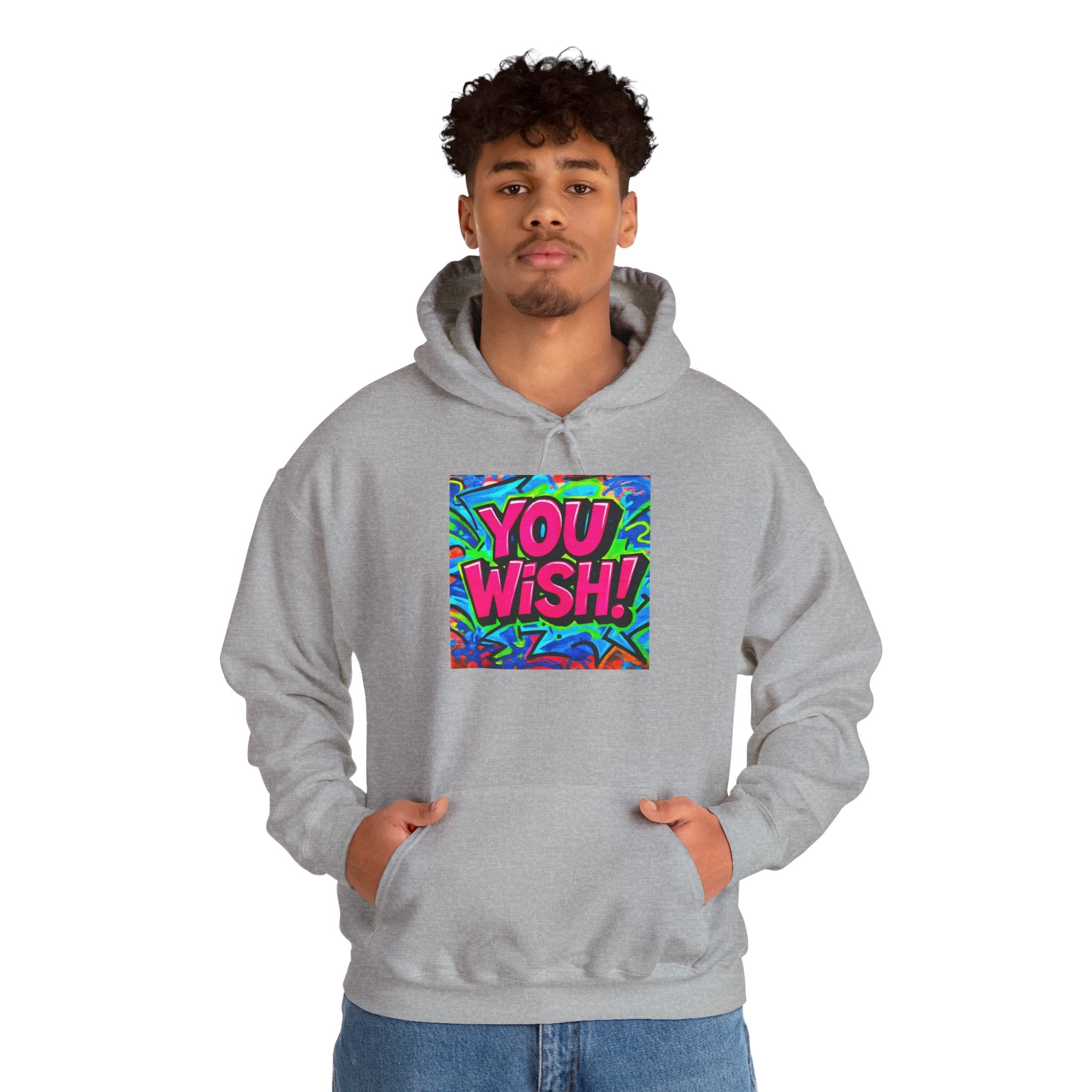 You Wish! Graphic Hoodie — Bold Retro Graffiti Pullover