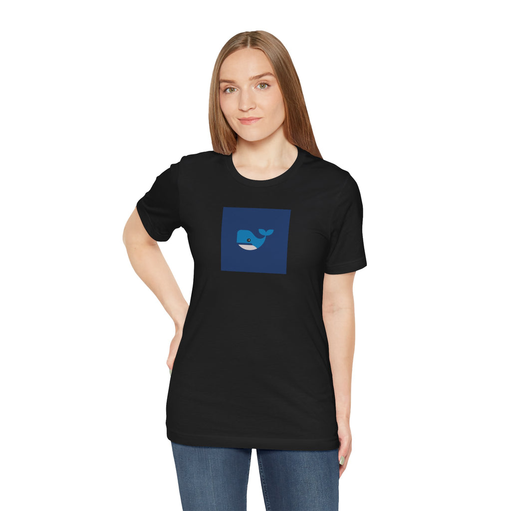 Whale Graphic Tee — Cute Blue Whale Square Design