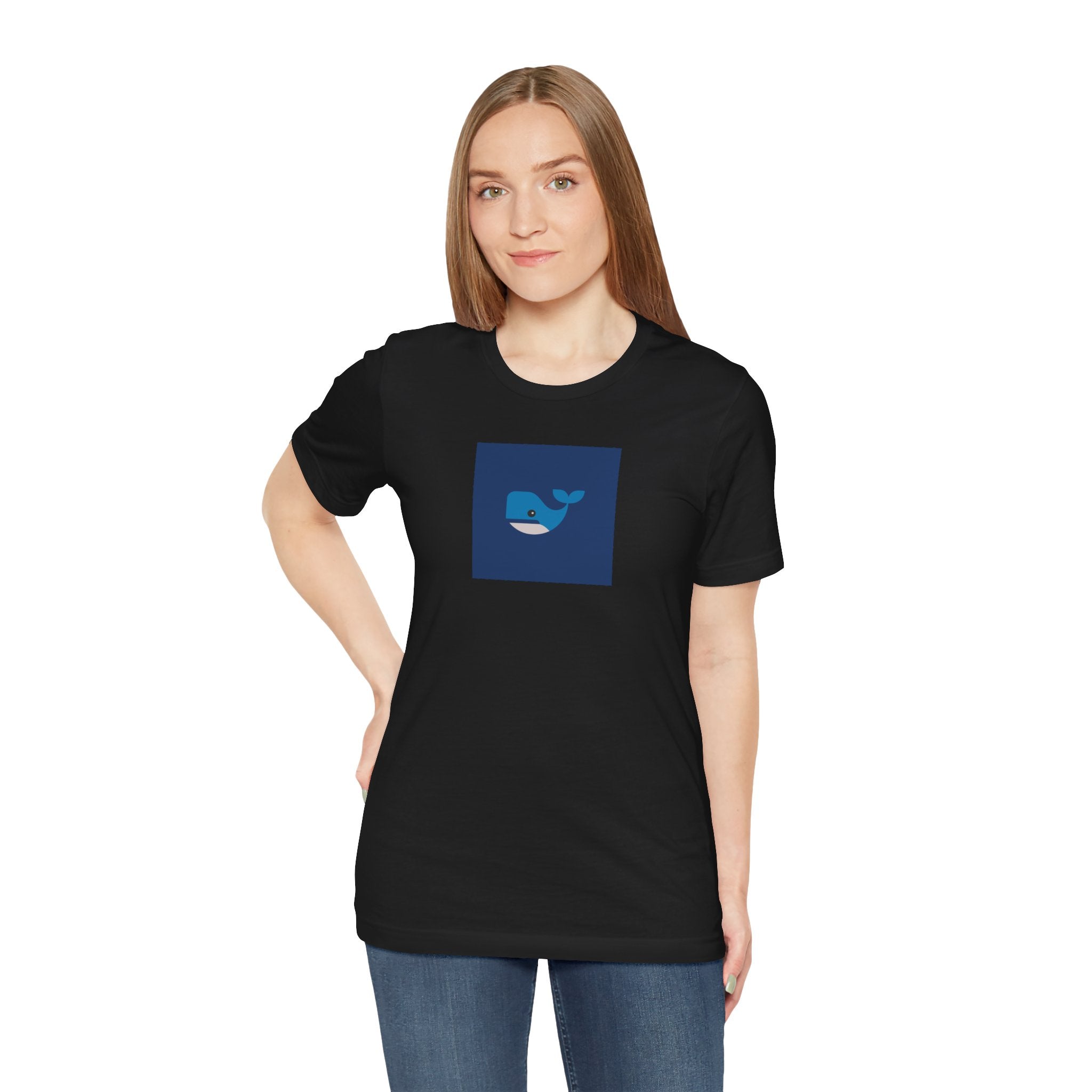 Whale Graphic Tee — Cute Blue Whale Square Design
