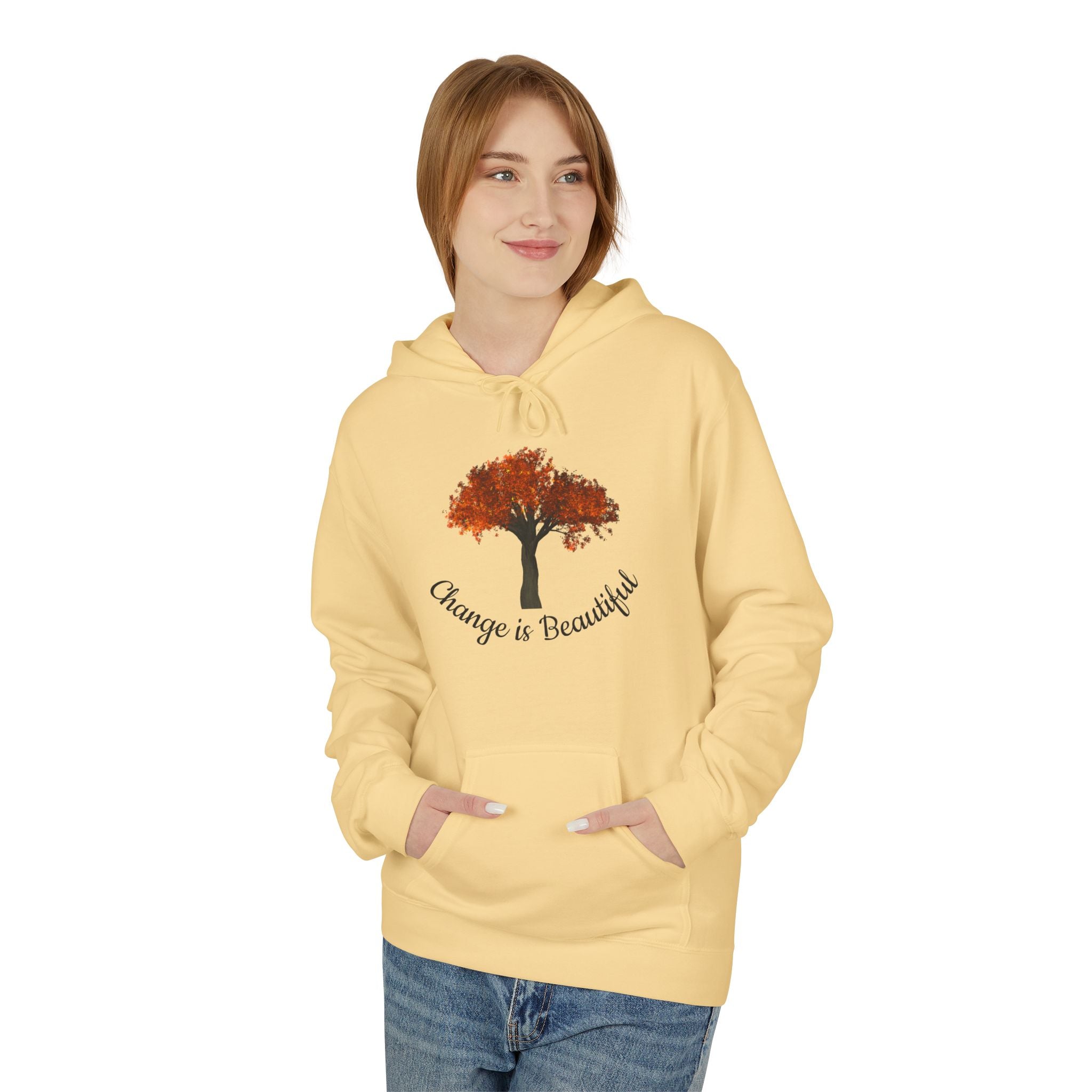 Change Is Beautiful Hoodie — Autumn Tree Inspirational Pullover
