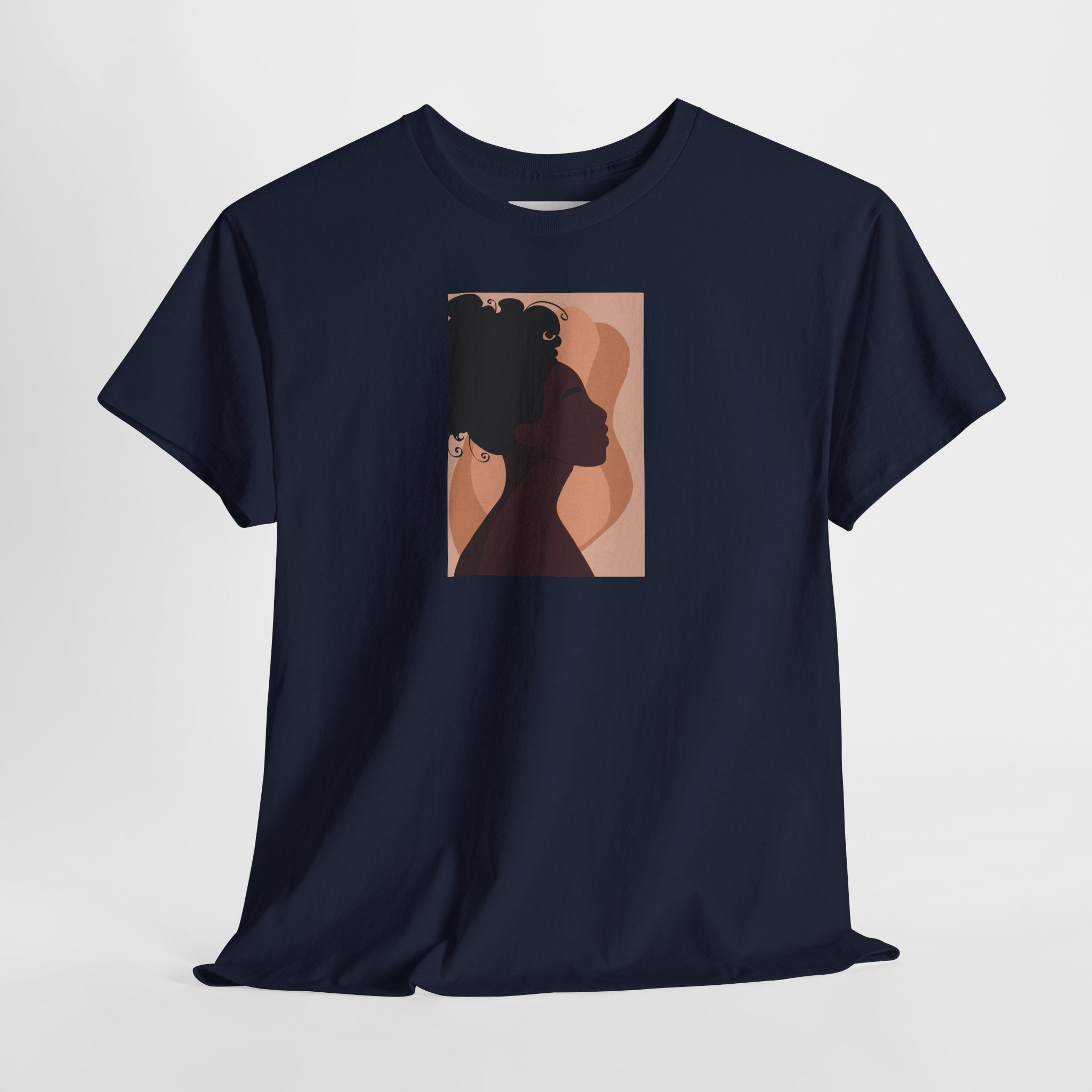 Women’s Silhouette Tee - Minimalist Afro Portrait Graphic Shirt
