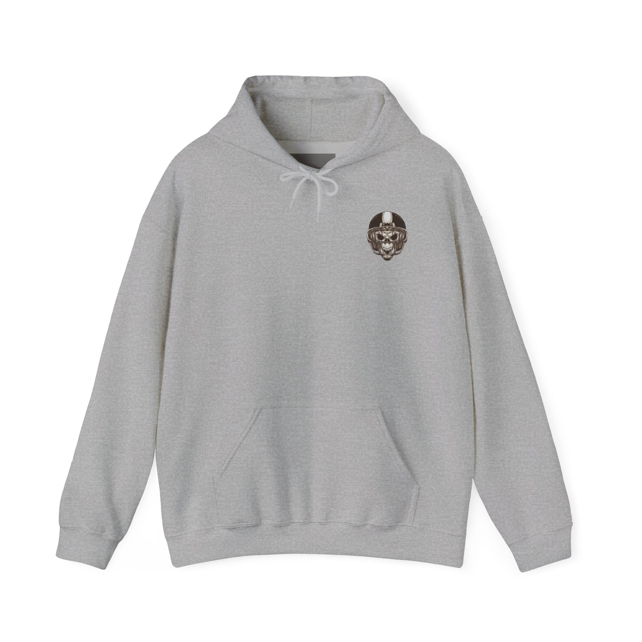 Skull Helmet Hoodie — Gothic Football Skull Graphic Pullover
