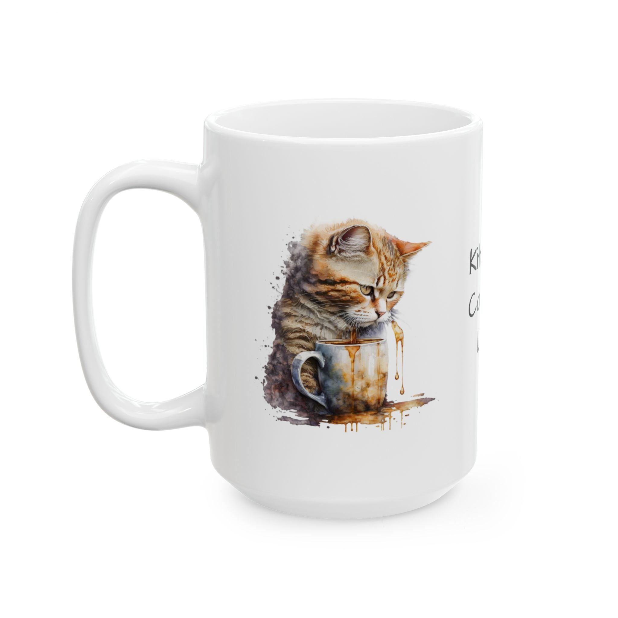 Kittens + Coffee = Love Ceramic Mug — Cute Cat Lover Coffee Cup (11oz & 15oz)