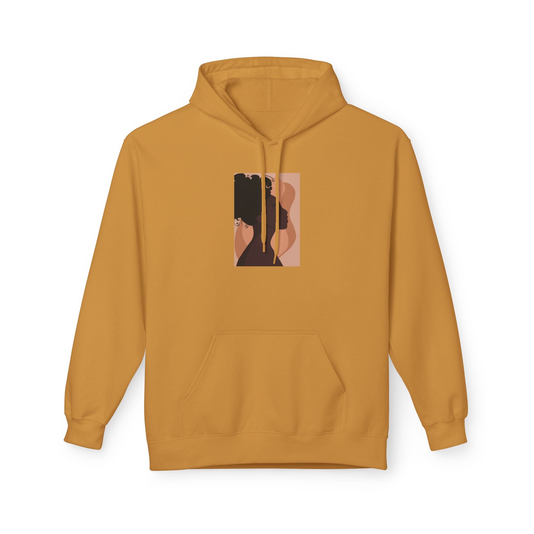 Minimalist Abstract Portrait Hoodie — Afrocentric Silhouette Graphic