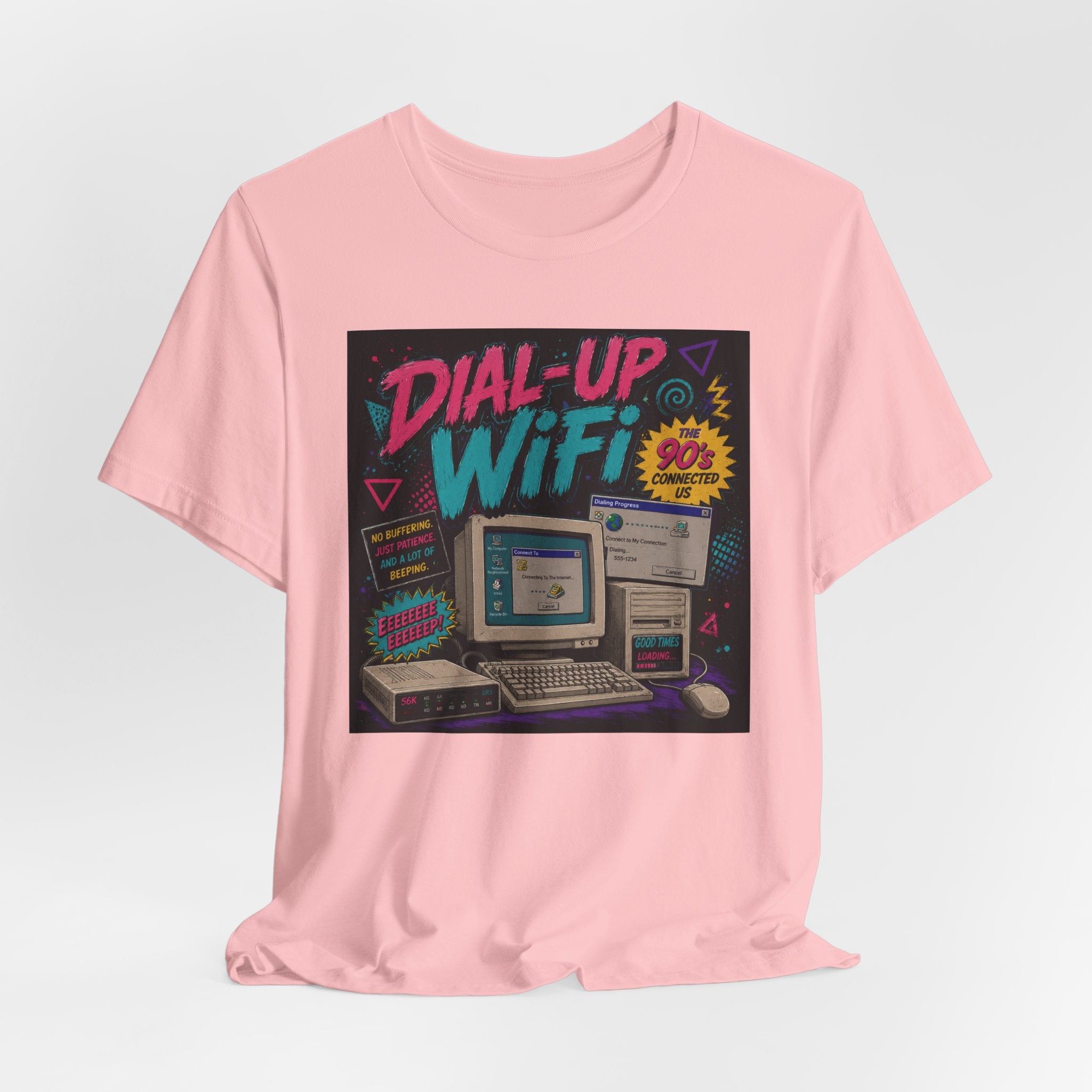 Retro Tech T‑Shirt — "Dial‑Up WiFi" 90s Computer Vintage Graphic Tee